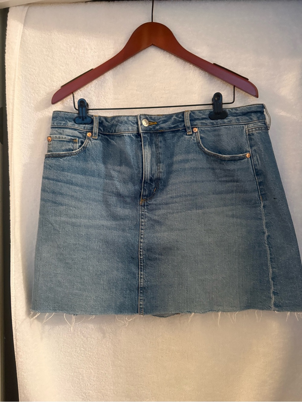 LOFT Light Blue Denim Mini Skirt